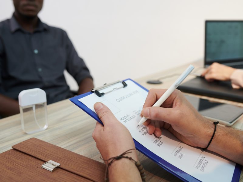 Job Candidate Filling CV Form