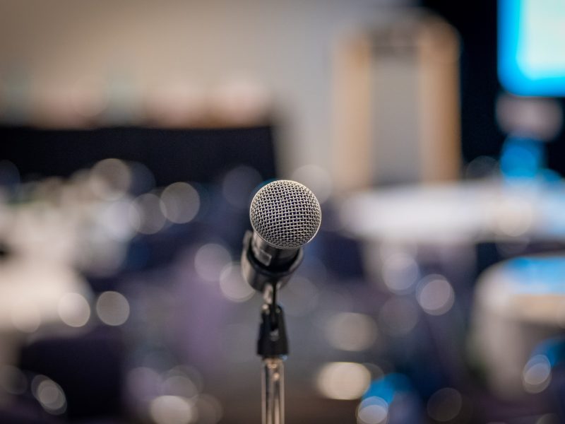 Public speaking in an event